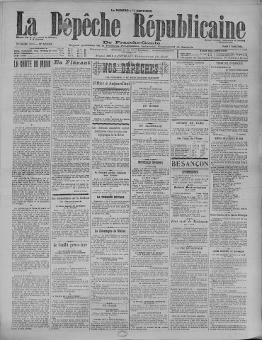 03/08/1922 - La Dépêche républicaine de Franche-Comté [Texte imprimé]