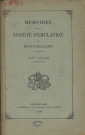 01/01/1899 - Mémoires de la Société d'émulation de Montbéliard [Texte imprimé]