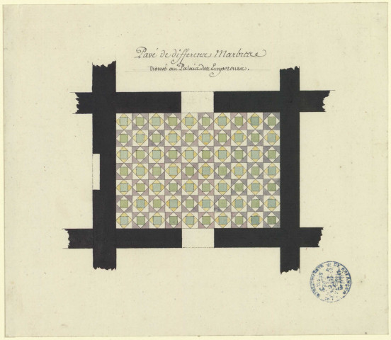 Pavé de différents marbres trouvé au palais des Empereurs / Pierre-Adrien Pâris , [S.l.] : [P.-A. Pâris], [1700 - 1800]
