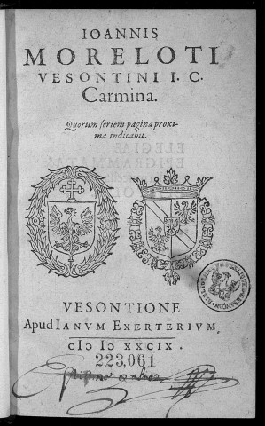 Joannis Moreloti Vesontini I. C. carmina