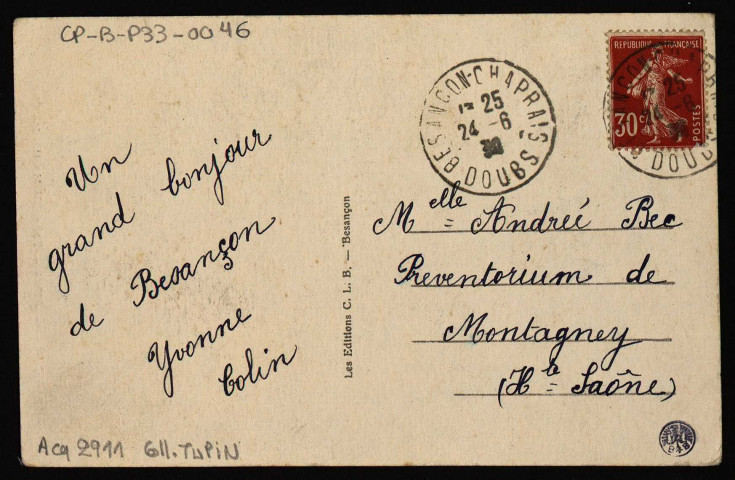 Besançon. - Eglise St-Martin des Chaprais [image fixe] , Besançon : Les Editions C. L. B. - Besançon, 1904/1930