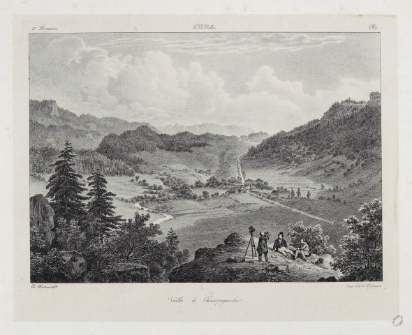 Vallée de Champagnole [estampe] : Jura / Ed. Hostein delt  ; Imp lith de H Gaugain , [Paris] : Impr. lith. de H. Gaugain, [1800-1899]