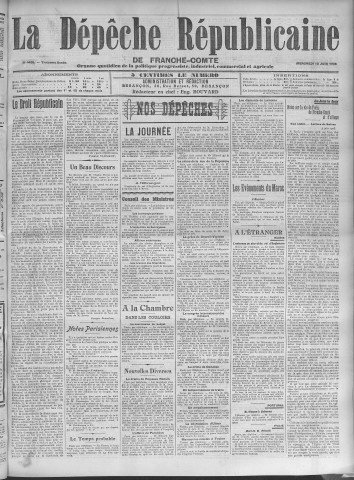 11/06/1908 - La Dépêche républicaine de Franche-Comté [Texte imprimé]