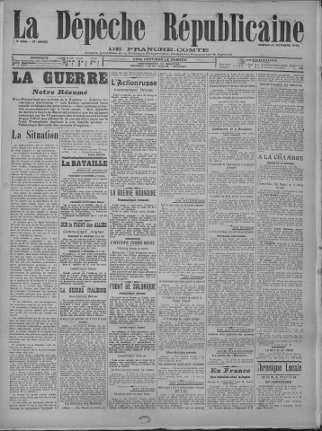 21/10/1916 - La Dépêche républicaine de Franche-Comté [Texte imprimé]