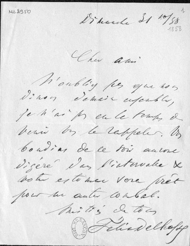 Ms 2950 (tome IX) - Lettres adressées à P.-J. Proudhon : Delhasse à De Vos