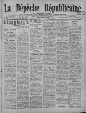 03/06/1919 - La Dépêche républicaine de Franche-Comté [Texte imprimé]