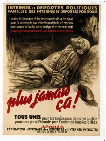 Plus jamais ça ! adhérez à la FNDIRP, affiche