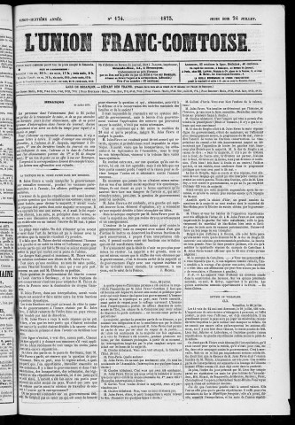 24/07/1873 - L'Union franc-comtoise [Texte imprimé]