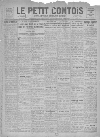 29/12/1929 - Le petit comtois [Texte imprimé] : journal républicain démocratique quotidien