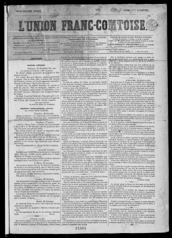 02/01/1871 - L'Union franc-comtoise [Texte imprimé]