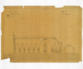 Eglise Saint-Claude, projet de construction : plan dressé par Alphonse Delacroix le 20 février 1854.