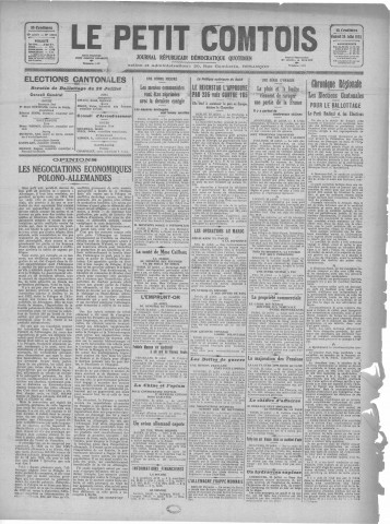 24/07/1925 - Le petit comtois [Texte imprimé] : journal républicain démocratique quotidien