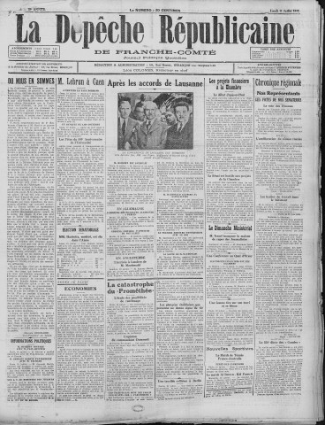 11/07/1932 - La Dépêche républicaine de Franche-Comté [Texte imprimé]