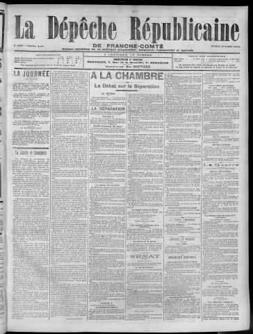 18/04/1905 - La Dépêche républicaine de Franche-Comté [Texte imprimé]