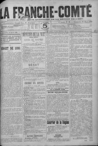 30/03/1890 - La Franche-Comté : journal politique de la région de l'Est