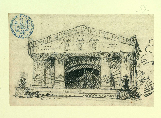 Temple antique. Projet de décor de théâtre / Pierre-Adrien Pâris , [S.l.] : [P.-A. Pâris], [1700-1800]
