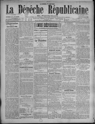 26/02/1925 - La Dépêche républicaine de Franche-Comté [Texte imprimé]