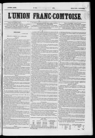 06/11/1851 - L'Union franc-comtoise [Texte imprimé]