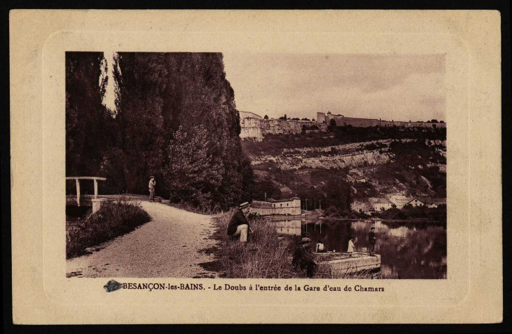Besançon-les-Bains - Le Doubs à l'entrée de la Gare d'eau de Chamars [image fixe] 1905/1910
