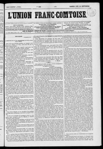 30/09/1871 - L'Union franc-comtoise [Texte imprimé]