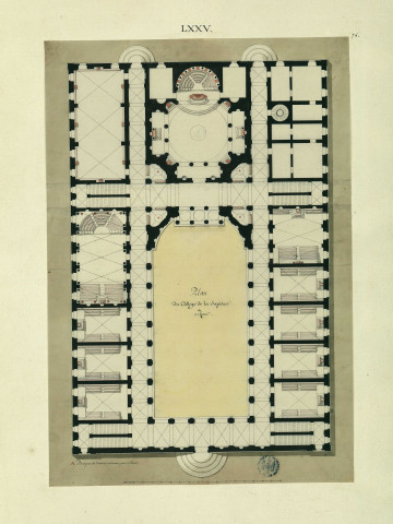 Plan du collège de la Sapience à Rome / Pierre-Adrien Pâris , [S.l.] : [P.-A. Pâris], [1700-1800]