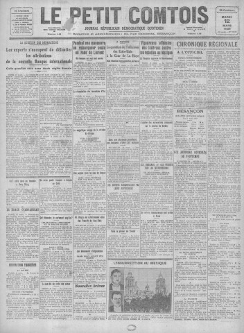 12/03/1929 - Le petit comtois [Texte imprimé] : journal républicain démocratique quotidien