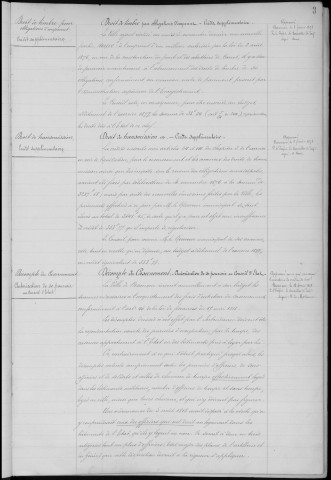 Registre des délibérations du Conseil municipal, avec table alphabétique, du 30 janvier 1878 au 4 mai 1880