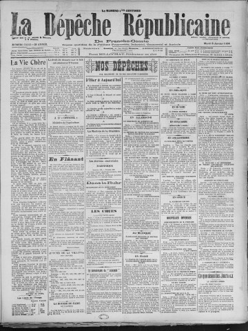 08/01/1924 - La Dépêche républicaine de Franche-Comté [Texte imprimé]