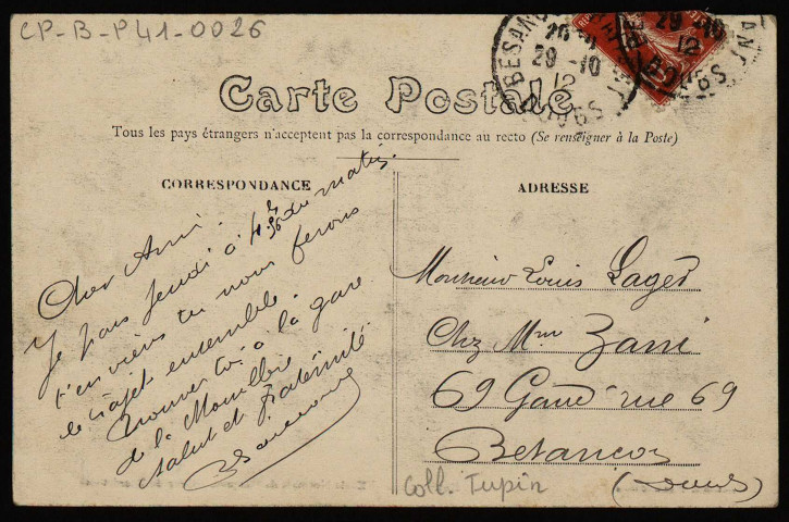 Besançon. - Ecole Normale de Garçons. - Cour de récréation [image fixe] , Levallois-Paris : H. Tourte & M. Petitin éditeurs, 1904/1912