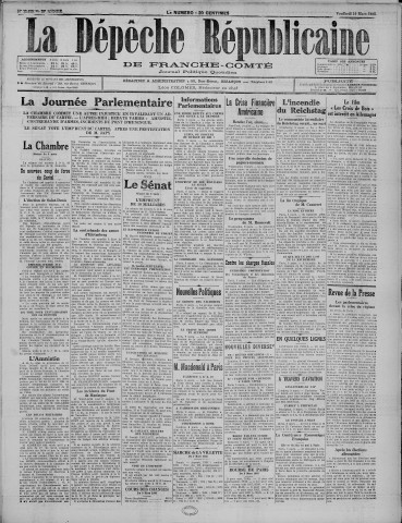 10/03/1933 - La Dépêche républicaine de Franche-Comté [Texte imprimé]