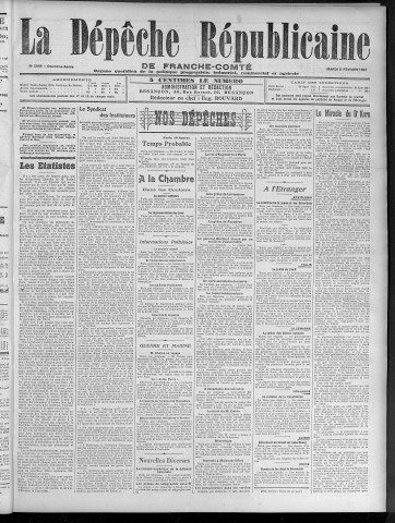 05/02/1907 - La Dépêche républicaine de Franche-Comté [Texte imprimé]