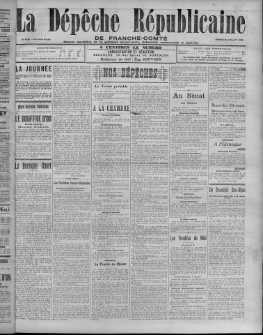 06/07/1907 - La Dépêche républicaine de Franche-Comté [Texte imprimé]