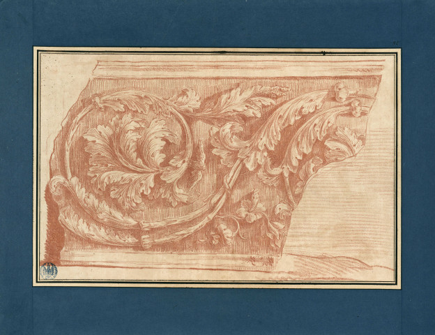Fragment de corniche , Italie, Rome, vers 1760
