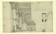 Intérieur du temple pour l'opéra "Au plus digne". Projet de décor de théâtre / Pierre-Adrien Pâris , [S.l.] : [P.-A. Pâris], [1700-1800]