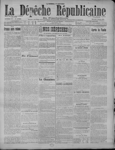 17/01/1923 - La Dépêche républicaine de Franche-Comté [Texte imprimé]