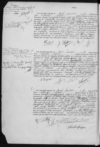 Registre des naissances, 1910