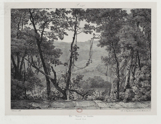 Vol Dajoux, la feuillée [estampe] : Franche-Comté / Villeneuve 1828, lith. de Engelmann, rue du faub. Montmartre n° 6 , [Paris] : Engelmann, 1828