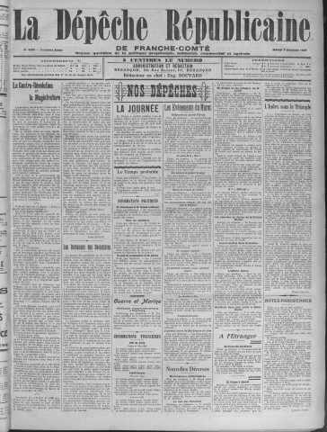 07/01/1908 - La Dépêche républicaine de Franche-Comté [Texte imprimé]