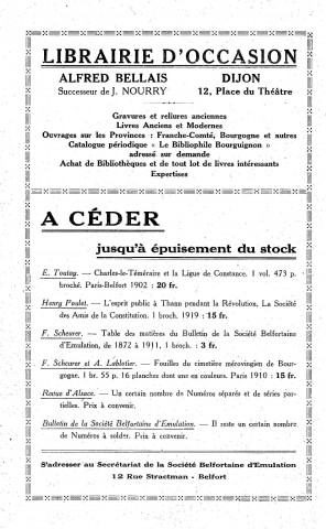 01/01/1929 - Bulletin de la Société belfortaine d'émulation [Texte imprimé]