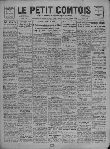 07/12/1930 - Le petit comtois [Texte imprimé] : journal républicain démocratique quotidien