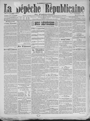 05/02/1924 - La Dépêche républicaine de Franche-Comté [Texte imprimé]