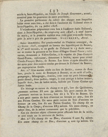 21/08/1808 - Feuille d'avis autorisée par arrêté de M. le Préfet du département du Doubs