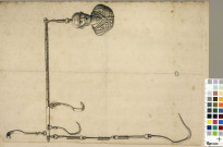 Balance romaine antique trouvée à Besançon [dessin] , Besançon : [s.n.], [1734]