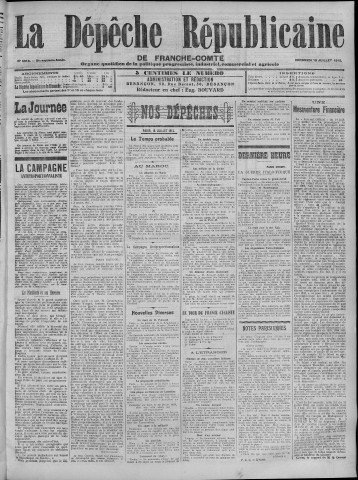 19/07/1912 - La Dépêche républicaine de Franche-Comté [Texte imprimé]