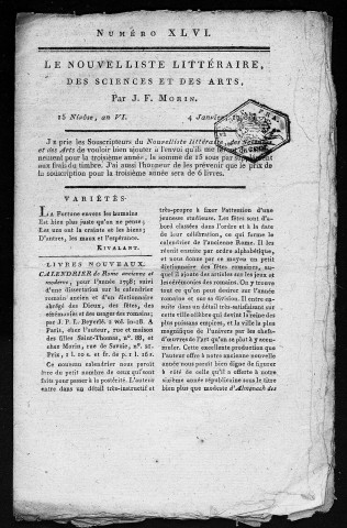 04/01/1798 - Le Nouvelliste littéraire [Texte imprimé]