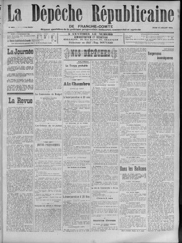 17/07/1913 - La Dépêche républicaine de Franche-Comté [Texte imprimé]