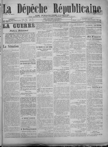 13/01/1917 - La Dépêche républicaine de Franche-Comté [Texte imprimé]