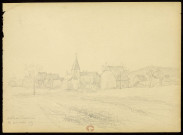 Abbans-Dessous, vue du Village [dessin] , [Abbans-Dessous] : [Marthe de Jouffroy], [1899]