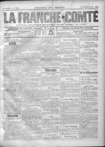 06/07/1894 - La Franche-Comté : journal politique de la région de l'Est
