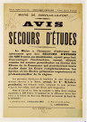 Secours d'études en faveur des élèves de la Commune de Joinville-le-Pont, affiche